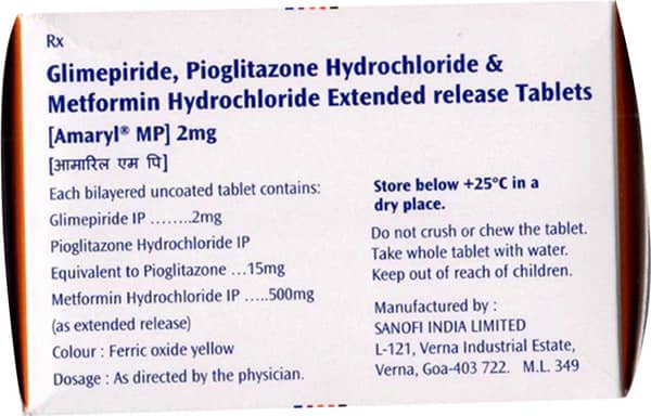 Amaryl Mp 2mg Strip Of 20 Tablets