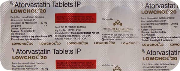 Lowchol 20mg Strip Of 10 Tablets