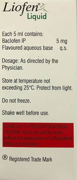Liofen 5mg Bottle Of 100ml Oral Solution