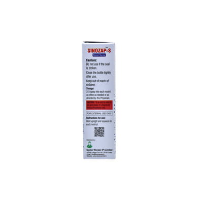 Sinozap S Bottle Of 10ml Nasal Spray