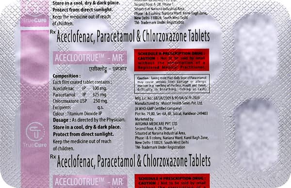 Aceclootrue Mr Strip Of 10 Tablets