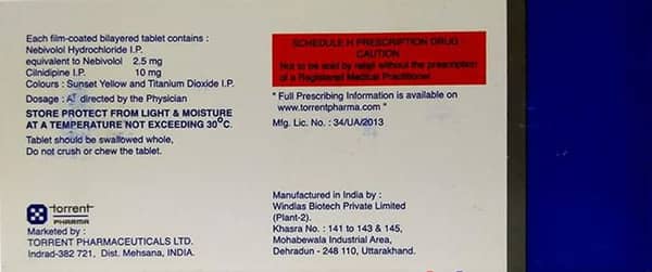 Nebicard Ln 2.5mg Strip Of 10 Tablets