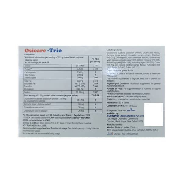 Osicare Trio Strip Of 10 Tablets