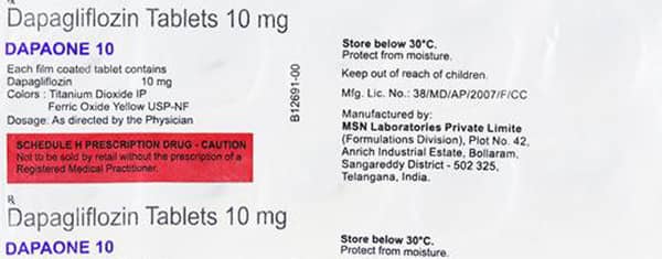 Dapaone 10mg Strip Of 10 Tablets