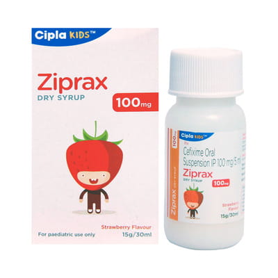 Ziprax 100mg Orange Flavour Bottle Of 30ml Dry Syrup