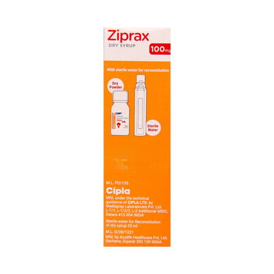 Ziprax 100mg Orange Flavour Bottle Of 30ml Dry Syrup