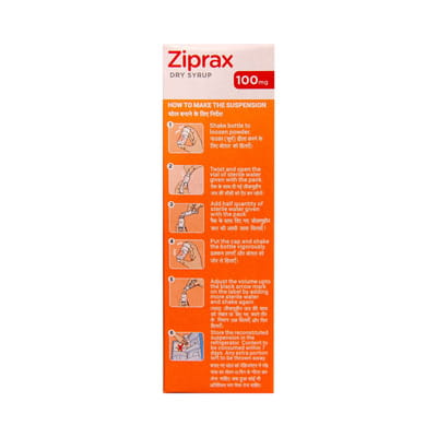 Ziprax 100mg Orange Flavour Bottle Of 30ml Dry Syrup