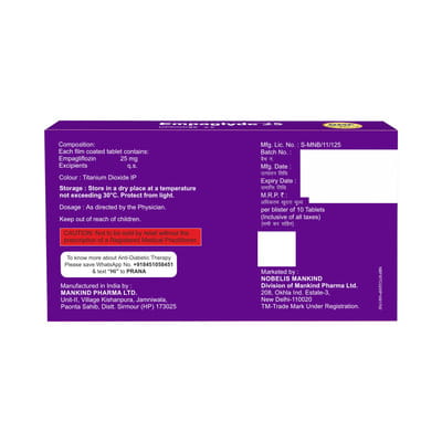 Empaglyde 25mg Strip Of 10 Tablets