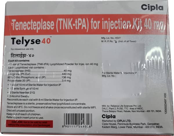 Telyse 40mg Dry Vial Of 1 Powder For Injection Kit