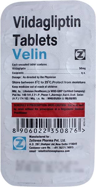 Velin 50mg Strip Of 15 Tablets