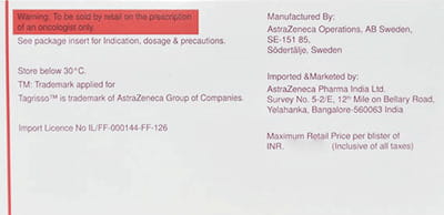 Tagrisso 40mg Strip Of 10 Tablets