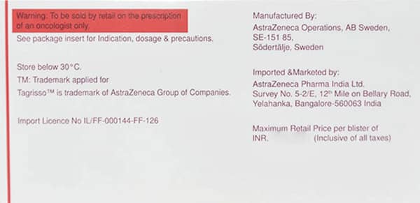 Tagrisso 40mg Strip Of 10 Tablets