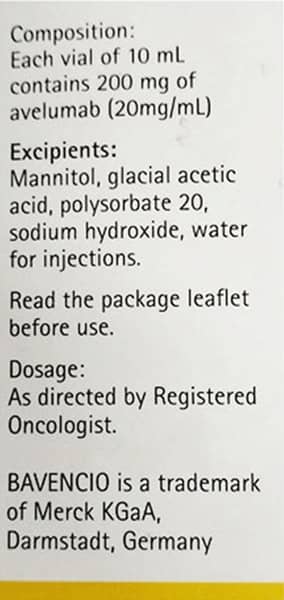 Bavencio 200mg Vial Of 10ml Solution For Infusion