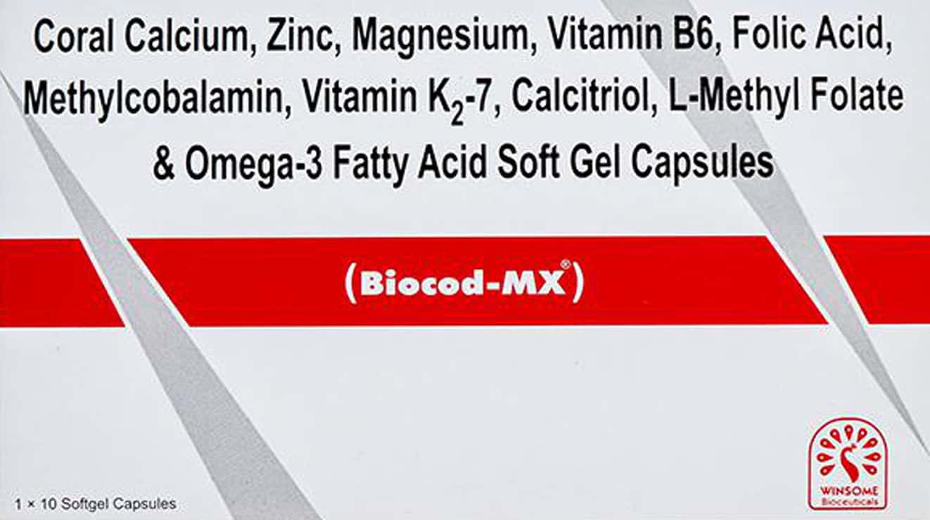 Buy Biocod Mx Strip Of 10 Softgel Capsules Online & Save Up to 24% at ...