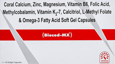 Biocod Mx Strip Of 10 Softgel Capsules
