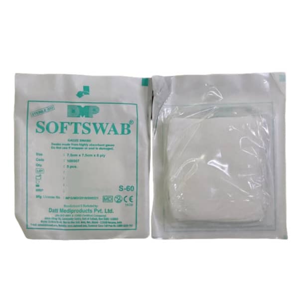 Softswab Sterile Gauze Swabs Without X Ray Line 7.5 X 7.5 Cm 8 Ply 5S 108507