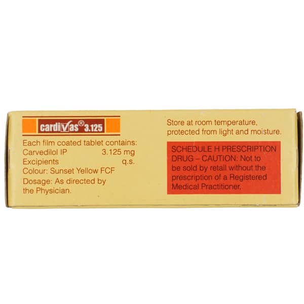 Cardivas 3.125mg Strip Of 15 Tablets