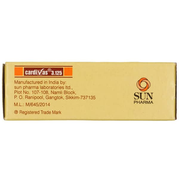Cardivas 3.125mg Strip Of 15 Tablets