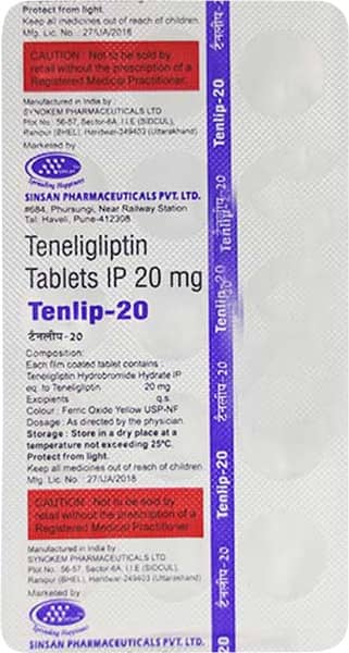 Tenlip 20mg Strip Of 15 Tablets