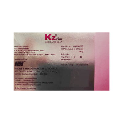 Kz Plus 2% Medicated Box Of 50gm Soap