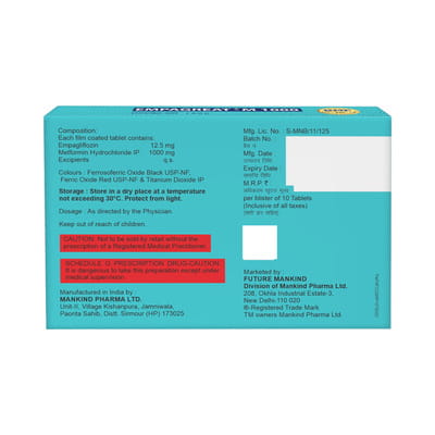 Empagreat M 1000mg Strip Of 10 Tablets
