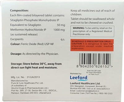 Sitaford 50mg M Forte Sr Strip Of 15 Tablets