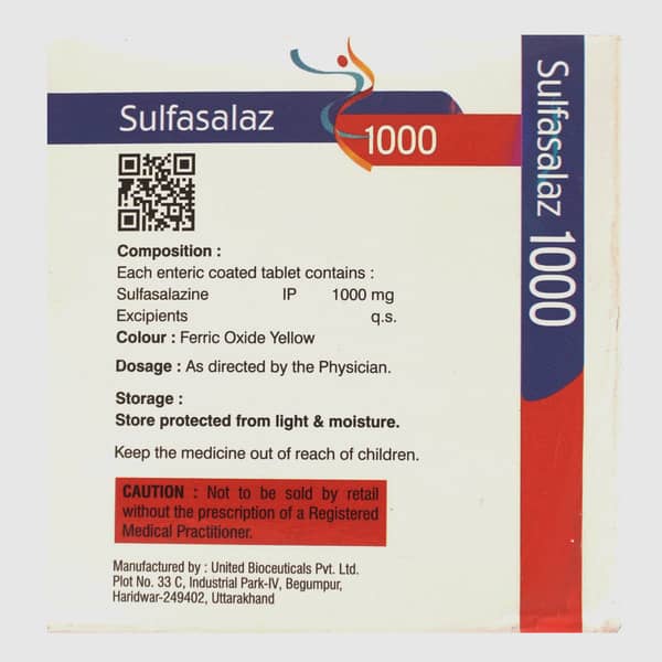 Sulfasalaz 1000mg Strip Of 15 Tablets