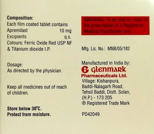 Aprezo 10mg Strip Of 4 Tablets