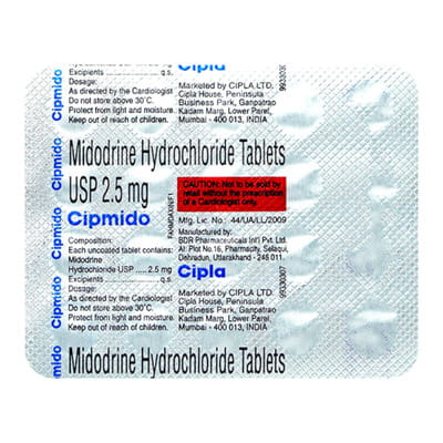 Cipmido 2.5mg Strip Of 20 Tablets