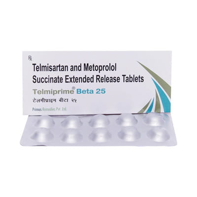 Telmiprime Beta 25mg Strip Of 10 Tablets