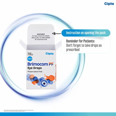 New Brimocom Pf Bottle Of 5ml Eye Drops