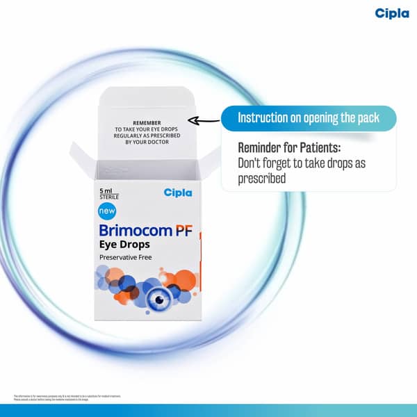 New Brimocom Pf Bottle Of 5ml Eye Drops