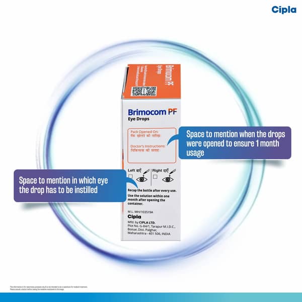New Brimocom Pf Bottle Of 5ml Eye Drops