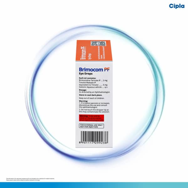New Brimocom Pf Bottle Of 5ml Eye Drops