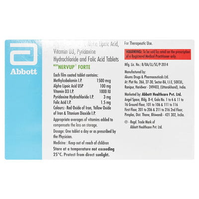 New Nervup Forte Strip Of 15 Tablets