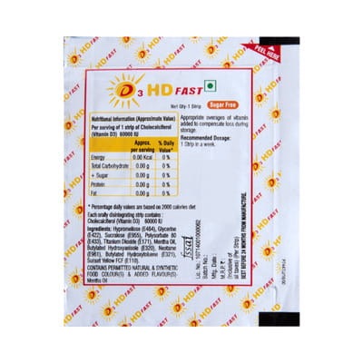 D3 Hd Fast Sugar Free Strip Of 10 Orally Disintegrating Strips