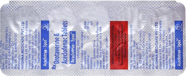 Aceclotrue Spas Strip Of 10 Tablets