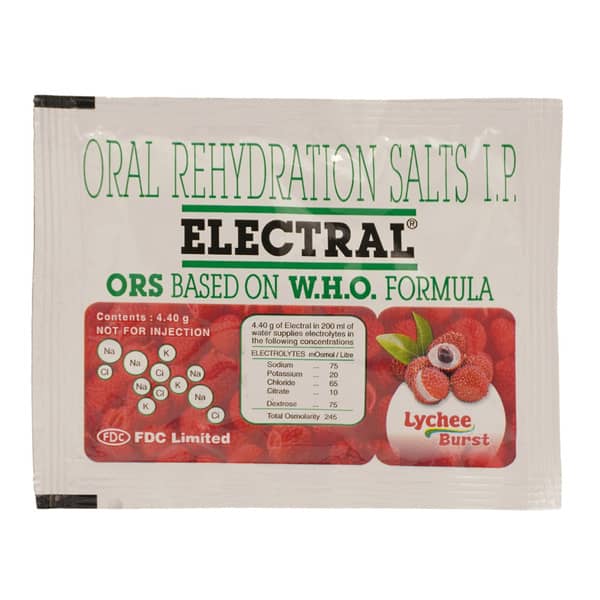 Electral Lychee Burst Flavour Sachet Of 4.4gm Oral Powder