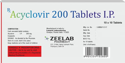 Acivix 200mg Strip Of 10 Tablets