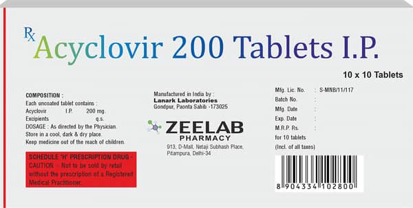 Acivix 200Mg Strip Of 10 Tablets
