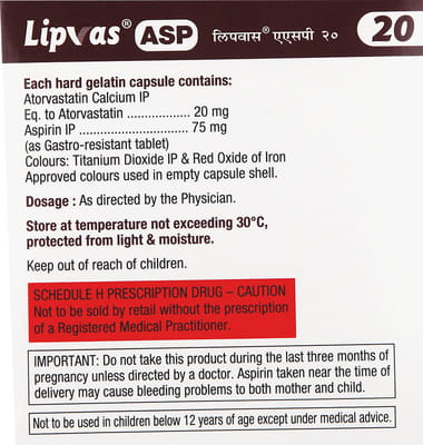 Lipvas Asp 20mg Strip Of 10 Capsules
