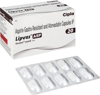 Lipvas Asp 20mg Strip Of 10 Capsules