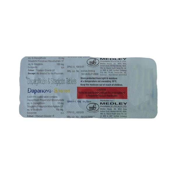 Dapanova S 10/100mg Strip Of 10 Tablets