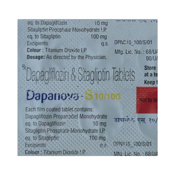 Dapanova S 10/100mg Strip Of 10 Tablets