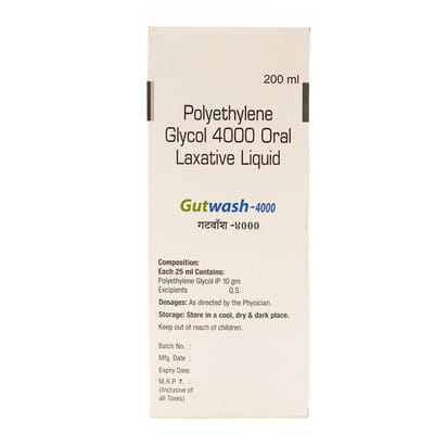 Gutwash 4000 Sugar Free Bottle Of 200ml Oral Liquid