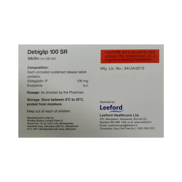 Debiglip 100mg Sr Strip Of 15 Tablets