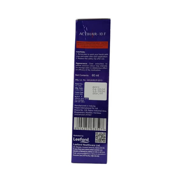 Actihair F 10% Bottle Of 60ml Solution