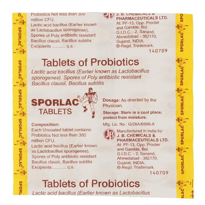 Sporlac Strip Of 25 Tablets