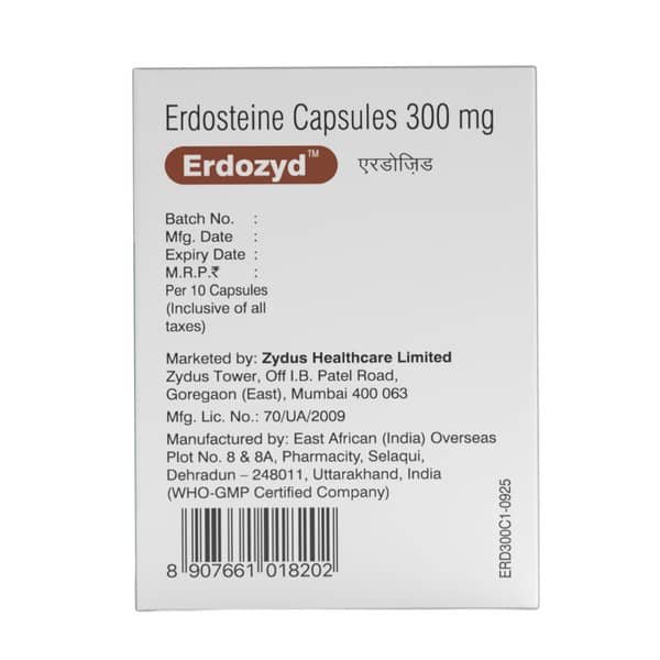 Erdozyd 300Mg Strip Of 10 Capsules