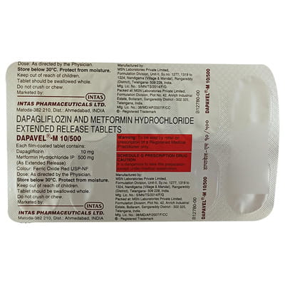 Dapavel M 10/500mg Strip Of 10 Tablets